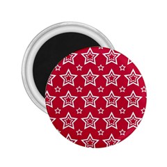 Star Red White Line Space 2 25  Magnets