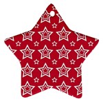 Star Red White Line Space Ornament (Star) Front