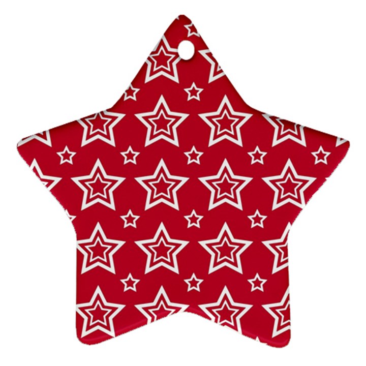 Star Red White Line Space Ornament (Star)