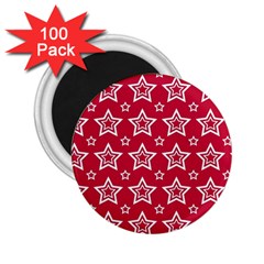 Star Red White Line Space 2 25  Magnets (100 Pack)  by Alisyart