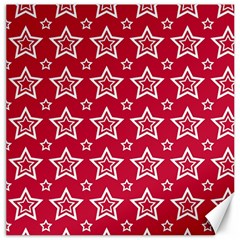 Star Red White Line Space Canvas 16  X 16  