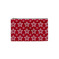 Star Red White Line Space Cosmetic Bag (small) 