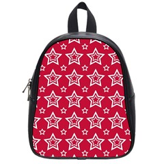 Star Red White Line Space School Bags (small) 
