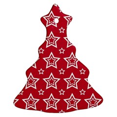 Star Red White Line Space Christmas Tree Ornament (two Sides)
