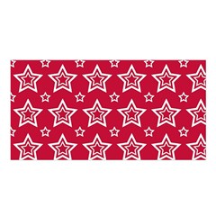 Star Red White Line Space Satin Shawl