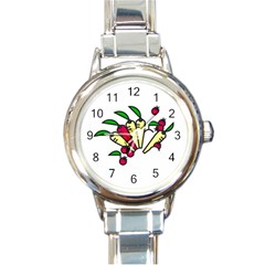 Tomatoes Carrots Round Italian Charm Watch by Alisyart