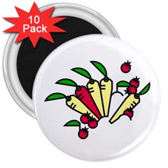 Tomatoes Carrots 3  Magnets (10 pack) 