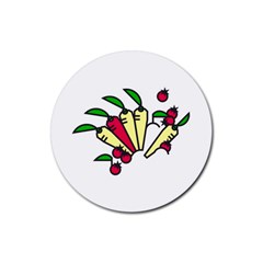 Tomatoes Carrots Rubber Coaster (Round) 