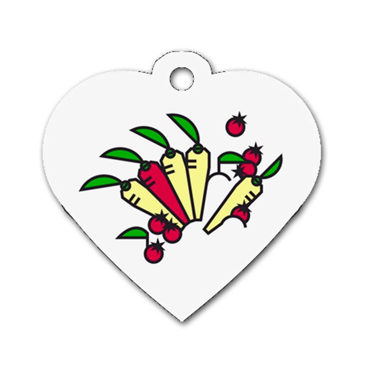 Tomatoes Carrots Dog Tag Heart (One Side)