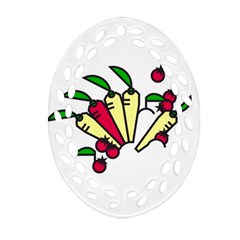 Tomatoes Carrots Oval Filigree Ornament (Two Sides)