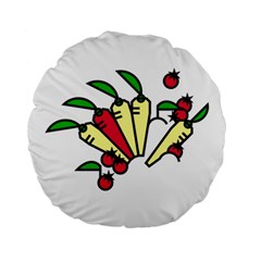 Tomatoes Carrots Standard 15  Premium Round Cushions by Alisyart