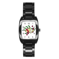 Tomatoes Carrots Stainless Steel Barrel Watch