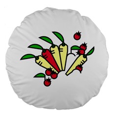 Tomatoes Carrots Large 18  Premium Flano Round Cushions