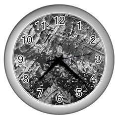 Fern Raindrops Spiderweb Cobweb Wall Clocks (silver) 