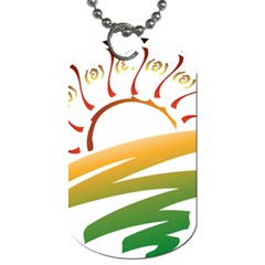 Sunset Spring Graphic Red Gold Orange Green Dog Tag (two Sides) by Alisyart