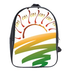 Sunset Spring Graphic Red Gold Orange Green School Bags(large) 