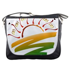 Sunset Spring Graphic Red Gold Orange Green Messenger Bags by Alisyart