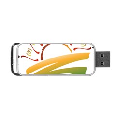 Sunset Spring Graphic Red Gold Orange Green Portable Usb Flash (one Side) by Alisyart