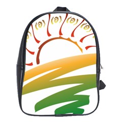 Sunset Spring Graphic Red Gold Orange Green School Bags (xl) 