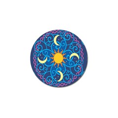 Sun Moon Star Space Purple Pink Blue Yellow Wave Golf Ball Marker (10 Pack) by Alisyart