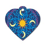 Sun Moon Star Space Purple Pink Blue Yellow Wave Dog Tag Heart (Two Sides) Back