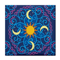 Sun Moon Star Space Purple Pink Blue Yellow Wave Face Towel