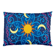 Sun Moon Star Space Purple Pink Blue Yellow Wave Pillow Case by Alisyart