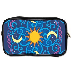 Sun Moon Star Space Purple Pink Blue Yellow Wave Toiletries Bags by Alisyart