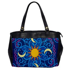 Sun Moon Star Space Purple Pink Blue Yellow Wave Office Handbags by Alisyart