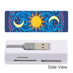 Sun Moon Star Space Purple Pink Blue Yellow Wave Memory Card Reader (stick) 