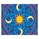 Sun Moon Star Space Purple Pink Blue Yellow Wave Double Sided Flano Blanket (Small)  50 x40  Blanket Front