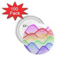 Twizzling Brain Waves Neon Wave Rainbow Color Pink Red Yellow Green Purple Blue 1 75  Buttons (100 Pack)  by Alisyart