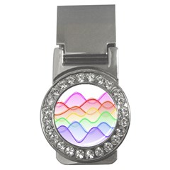 Twizzling Brain Waves Neon Wave Rainbow Color Pink Red Yellow Green Purple Blue Money Clips (cz)  by Alisyart