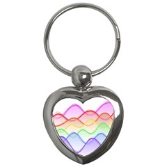 Twizzling Brain Waves Neon Wave Rainbow Color Pink Red Yellow Green Purple Blue Key Chains (heart)  by Alisyart