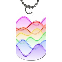 Twizzling Brain Waves Neon Wave Rainbow Color Pink Red Yellow Green Purple Blue Dog Tag (two Sides) by Alisyart