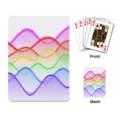 Twizzling Brain Waves Neon Wave Rainbow Color Pink Red Yellow Green Purple Blue Playing Card by Alisyart