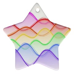 Twizzling Brain Waves Neon Wave Rainbow Color Pink Red Yellow Green Purple Blue Star Ornament (two Sides) by Alisyart