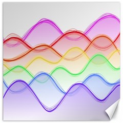 Twizzling Brain Waves Neon Wave Rainbow Color Pink Red Yellow Green Purple Blue Canvas 20  X 20   by Alisyart