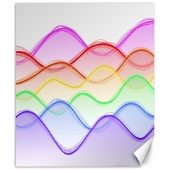 Twizzling Brain Waves Neon Wave Rainbow Color Pink Red Yellow Green Purple Blue Canvas 20  X 24  