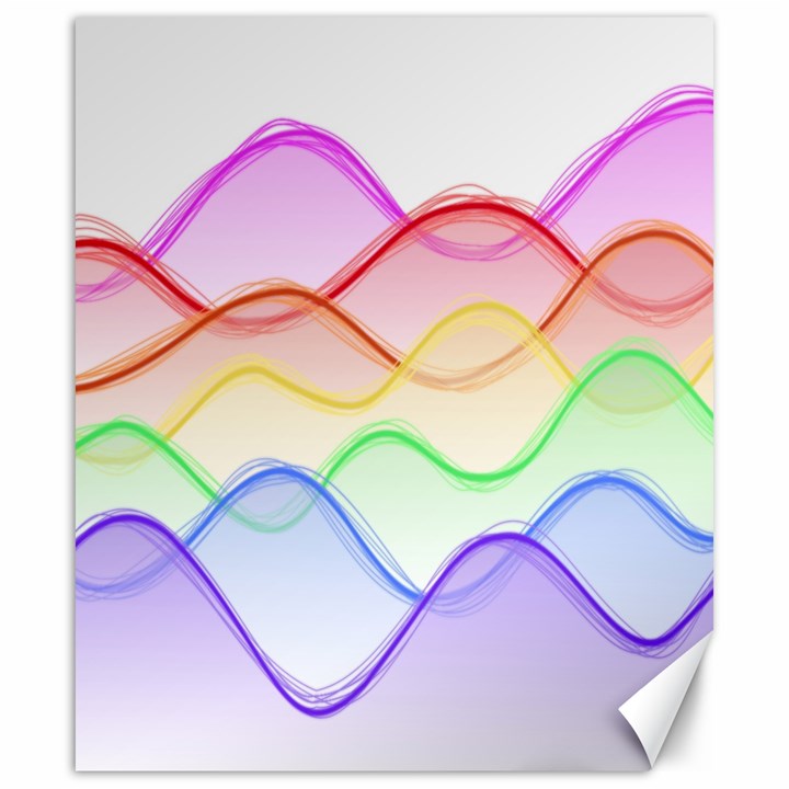 Twizzling Brain Waves Neon Wave Rainbow Color Pink Red Yellow Green Purple Blue Canvas 20  x 24  