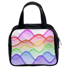 Twizzling Brain Waves Neon Wave Rainbow Color Pink Red Yellow Green Purple Blue Classic Handbags (2 Sides) by Alisyart