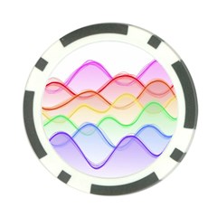 Twizzling Brain Waves Neon Wave Rainbow Color Pink Red Yellow Green Purple Blue Poker Chip Card Guard (10 Pack)