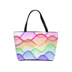 Twizzling Brain Waves Neon Wave Rainbow Color Pink Red Yellow Green Purple Blue Shoulder Handbags by Alisyart