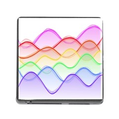 Twizzling Brain Waves Neon Wave Rainbow Color Pink Red Yellow Green Purple Blue Memory Card Reader (square)