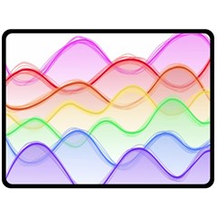 Twizzling Brain Waves Neon Wave Rainbow Color Pink Red Yellow Green Purple Blue Fleece Blanket (large) 