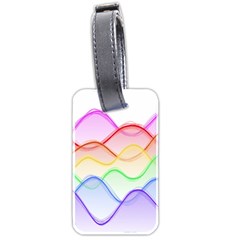 Twizzling Brain Waves Neon Wave Rainbow Color Pink Red Yellow Green Purple Blue Luggage Tags (two Sides) by Alisyart