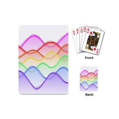 Twizzling Brain Waves Neon Wave Rainbow Color Pink Red Yellow Green Purple Blue Playing Cards (mini) 