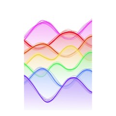 Twizzling Brain Waves Neon Wave Rainbow Color Pink Red Yellow Green Purple Blue Shower Curtain 48  X 72  (small) 