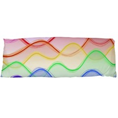 Twizzling Brain Waves Neon Wave Rainbow Color Pink Red Yellow Green Purple Blue Body Pillow Case (dakimakura)