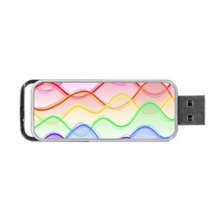 Twizzling Brain Waves Neon Wave Rainbow Color Pink Red Yellow Green Purple Blue Portable Usb Flash (one Side)